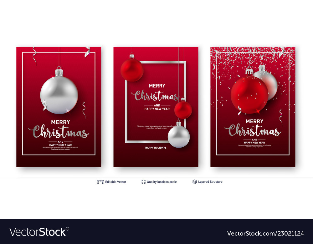 Set of christmas and new year banner templates Vector Image