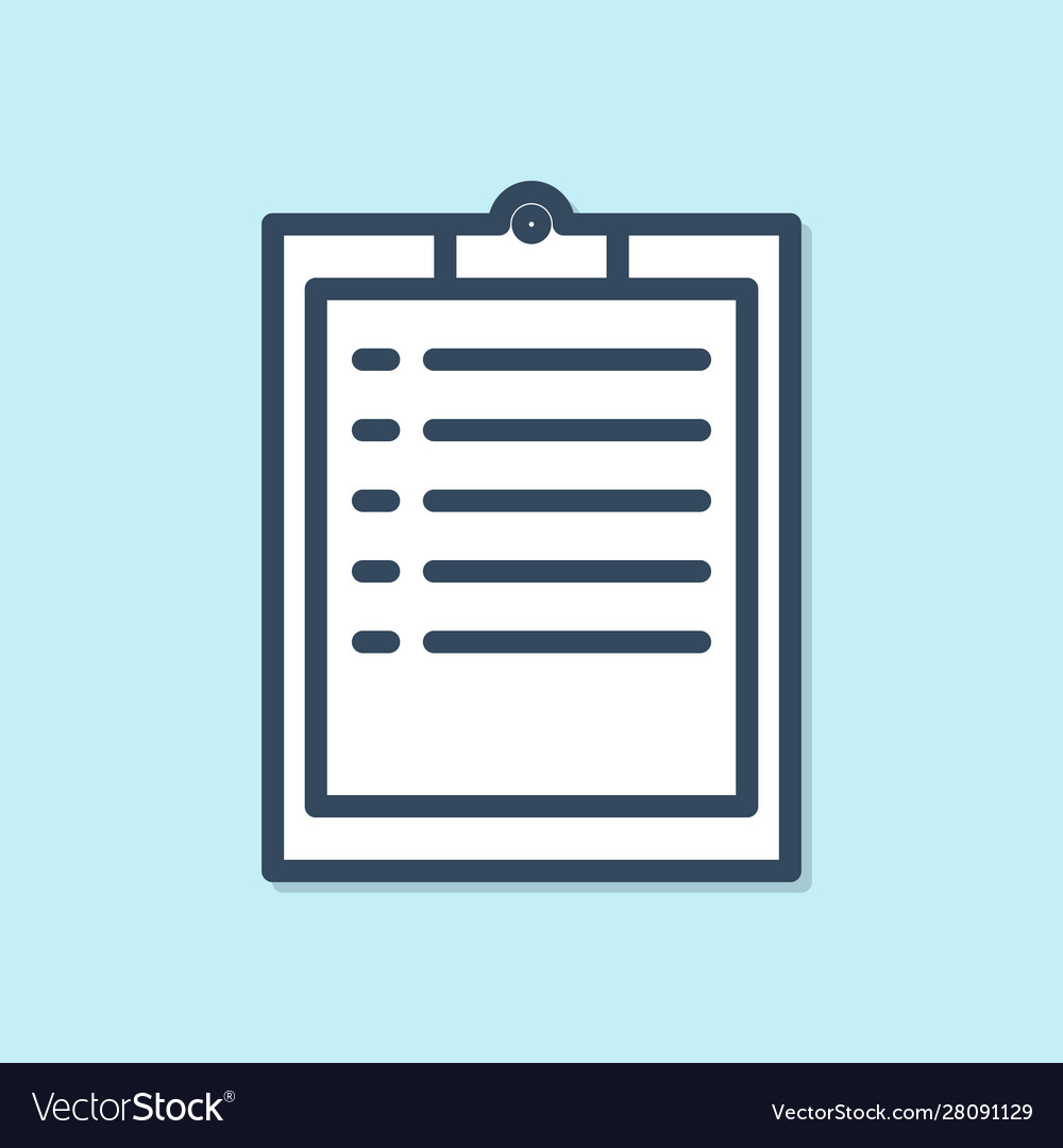 Blue line clipboard with checklist icon isolated Vector Image