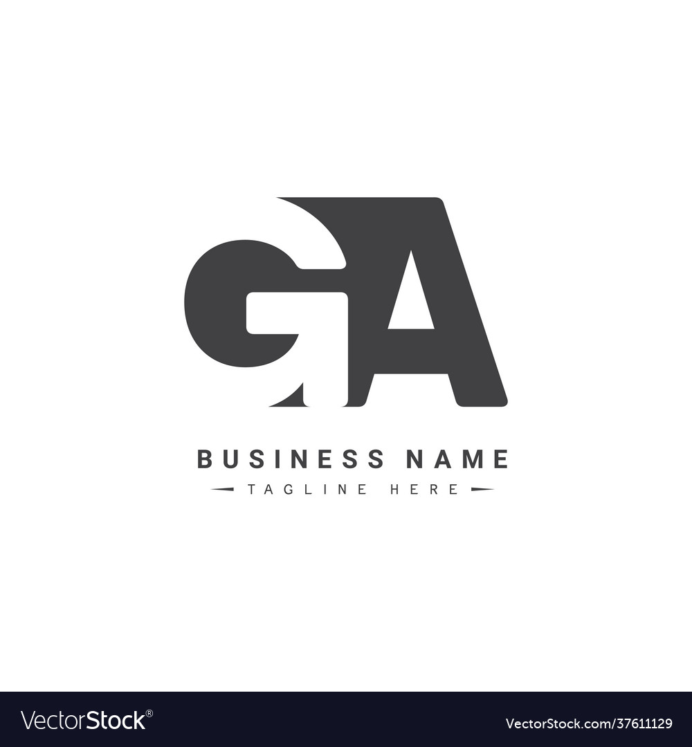 Initial letter ga logo - minimal business logo Vector Image