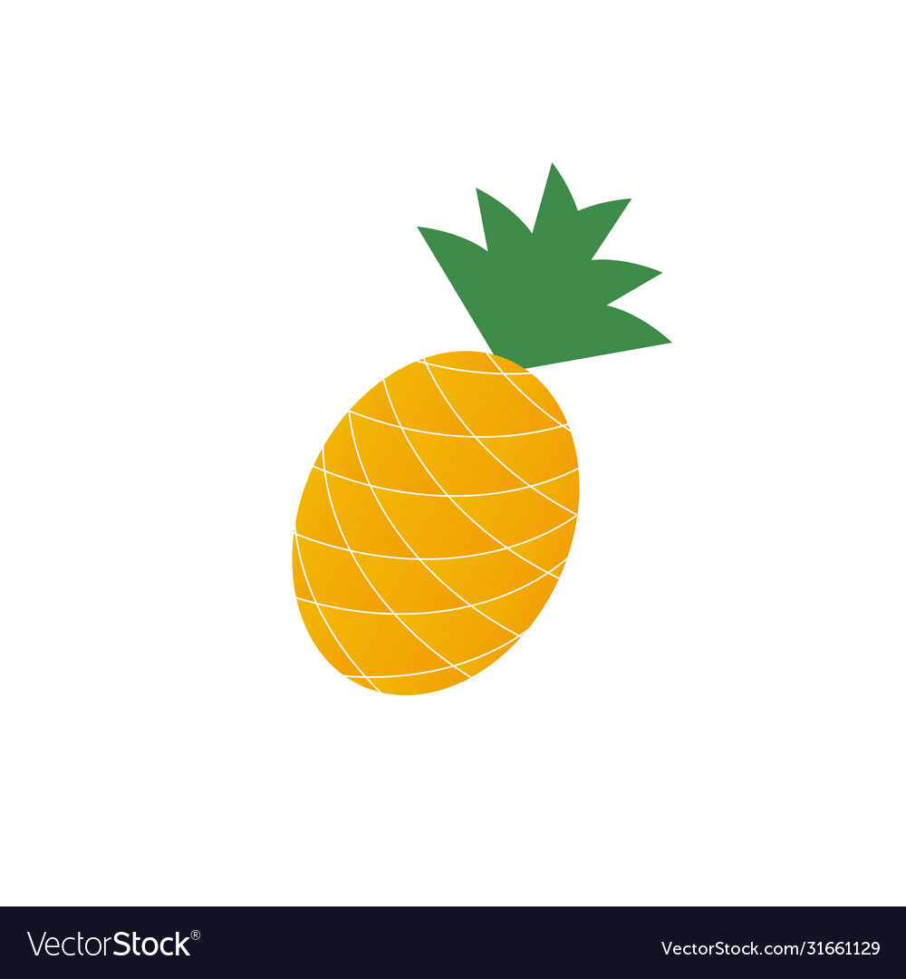 Pineapple fruit icon stock isolated on white Vector Image