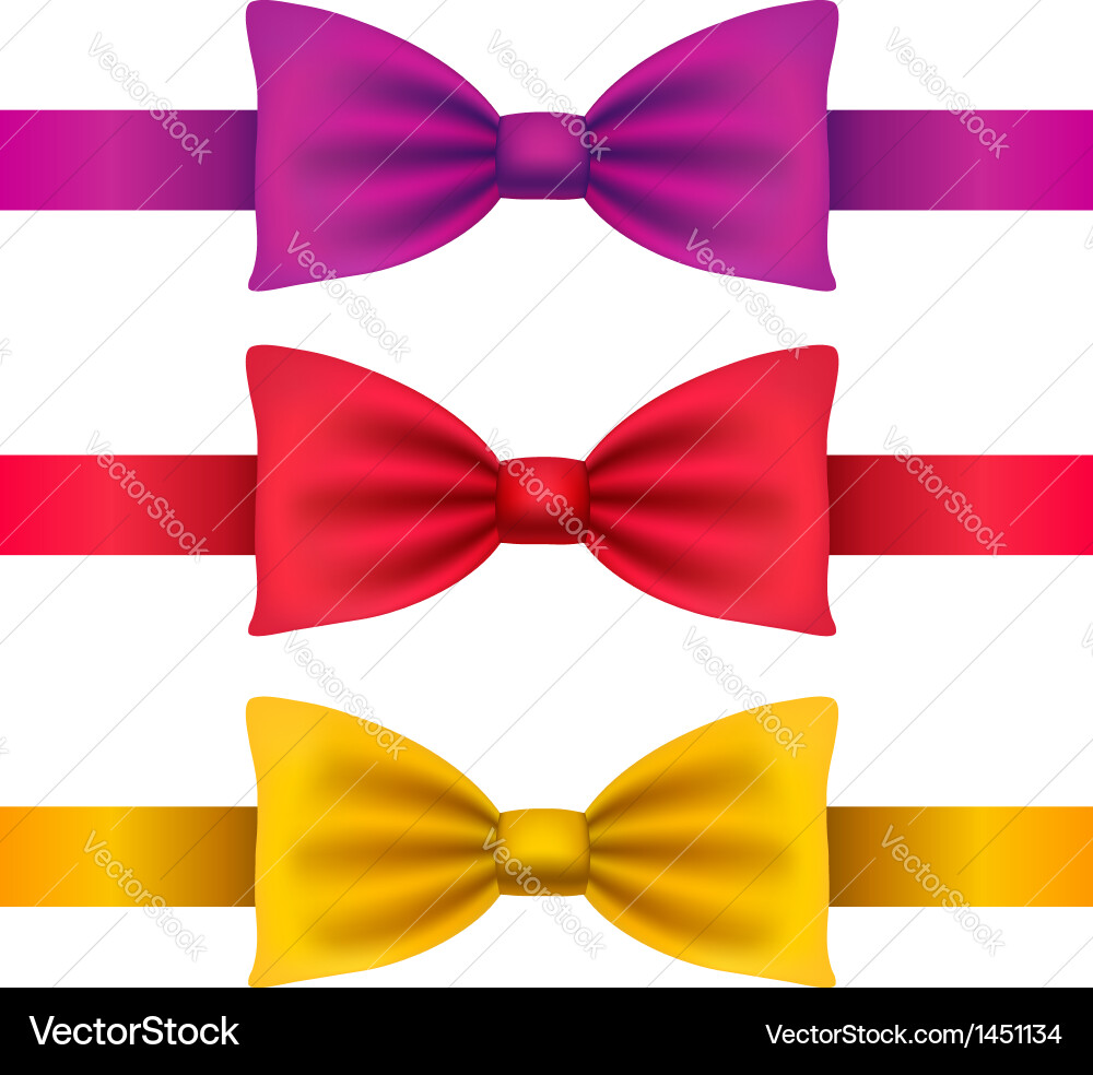 Bow set Royalty Free Vector Image - VectorStock