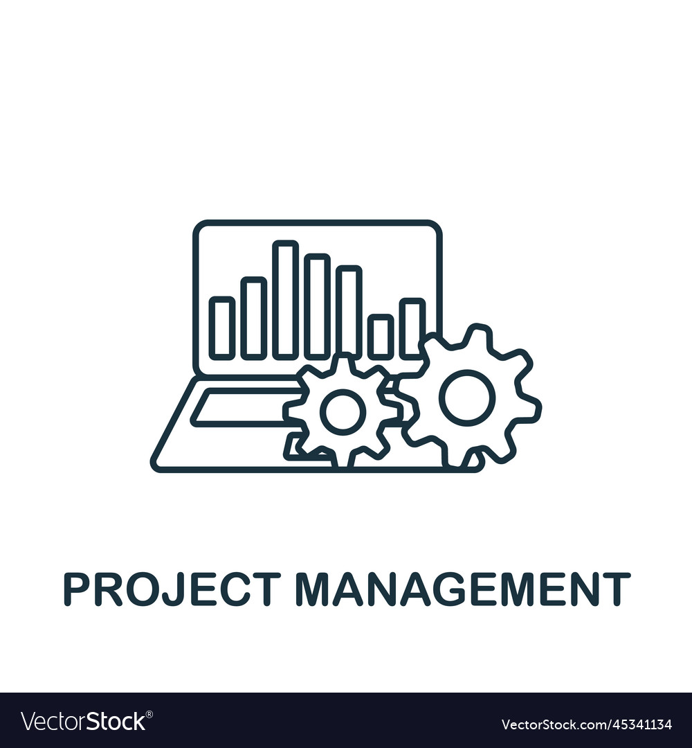 Project management icon monochrome simple Vector Image