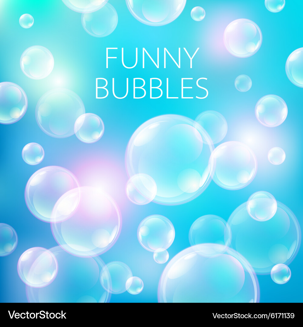 Abstract soap bubbles background transparent Vector Image