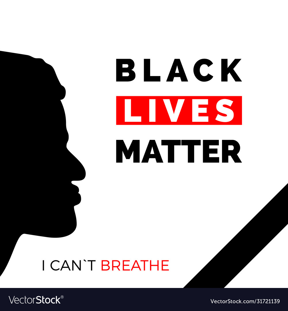 Black lives matter and i cant breathe text Vector Image