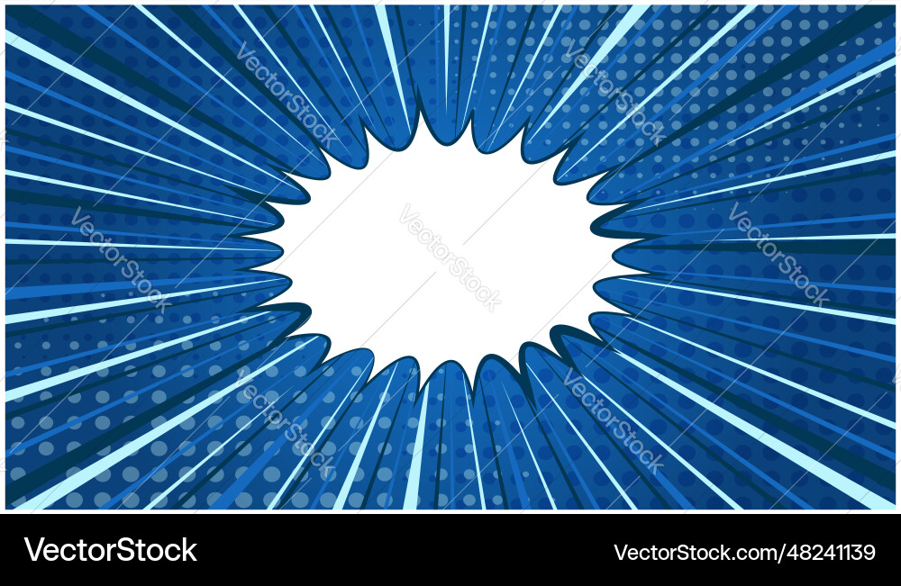 Bright blue exploding retro comic background Vector Image