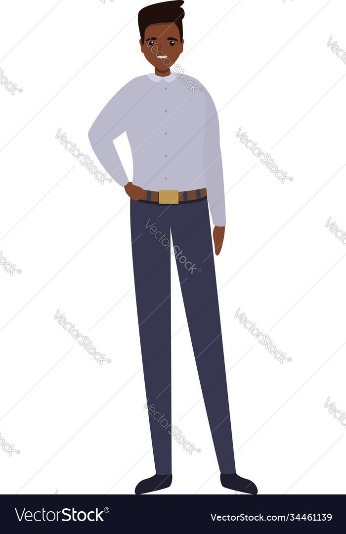 Cute african boy icon cartoon style Royalty Free Vector