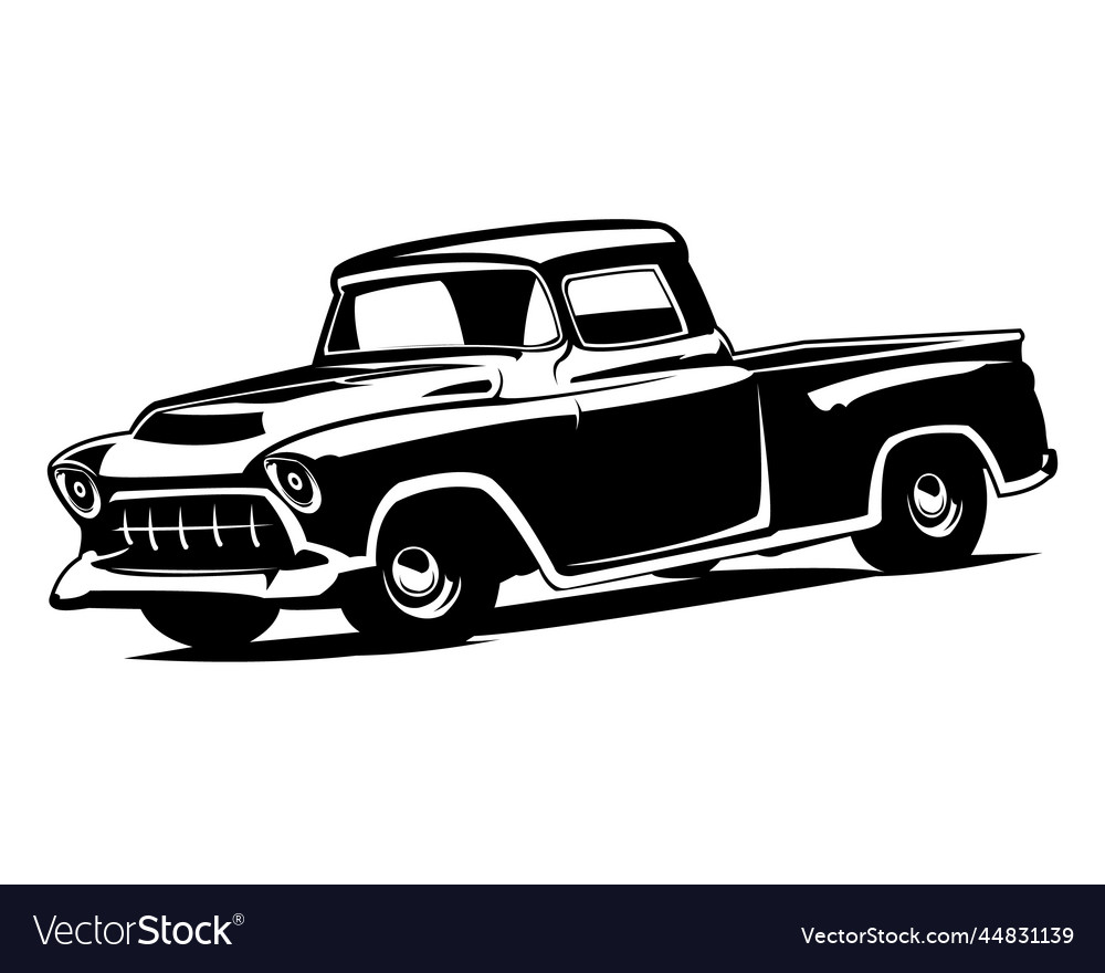 Old american truck logo isolated Royalty Free Vector Image