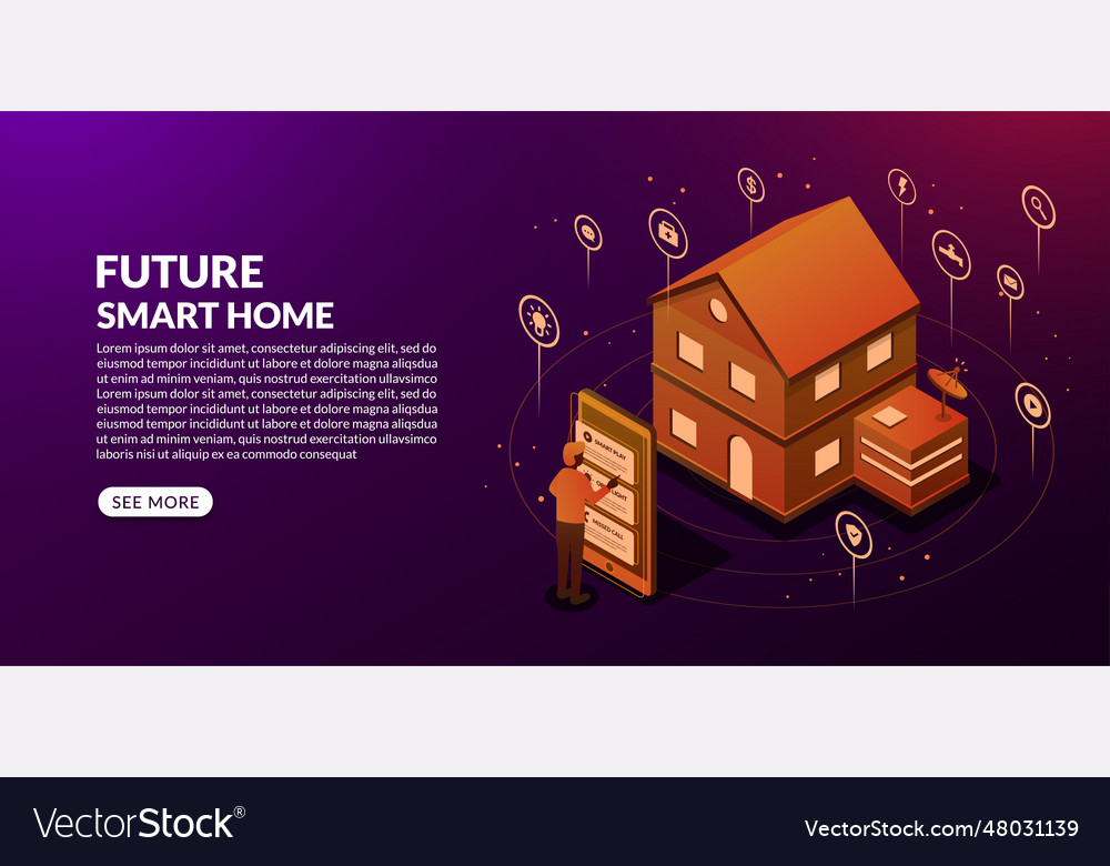 Smart Home Technology With Multiple Icons In Vector Image