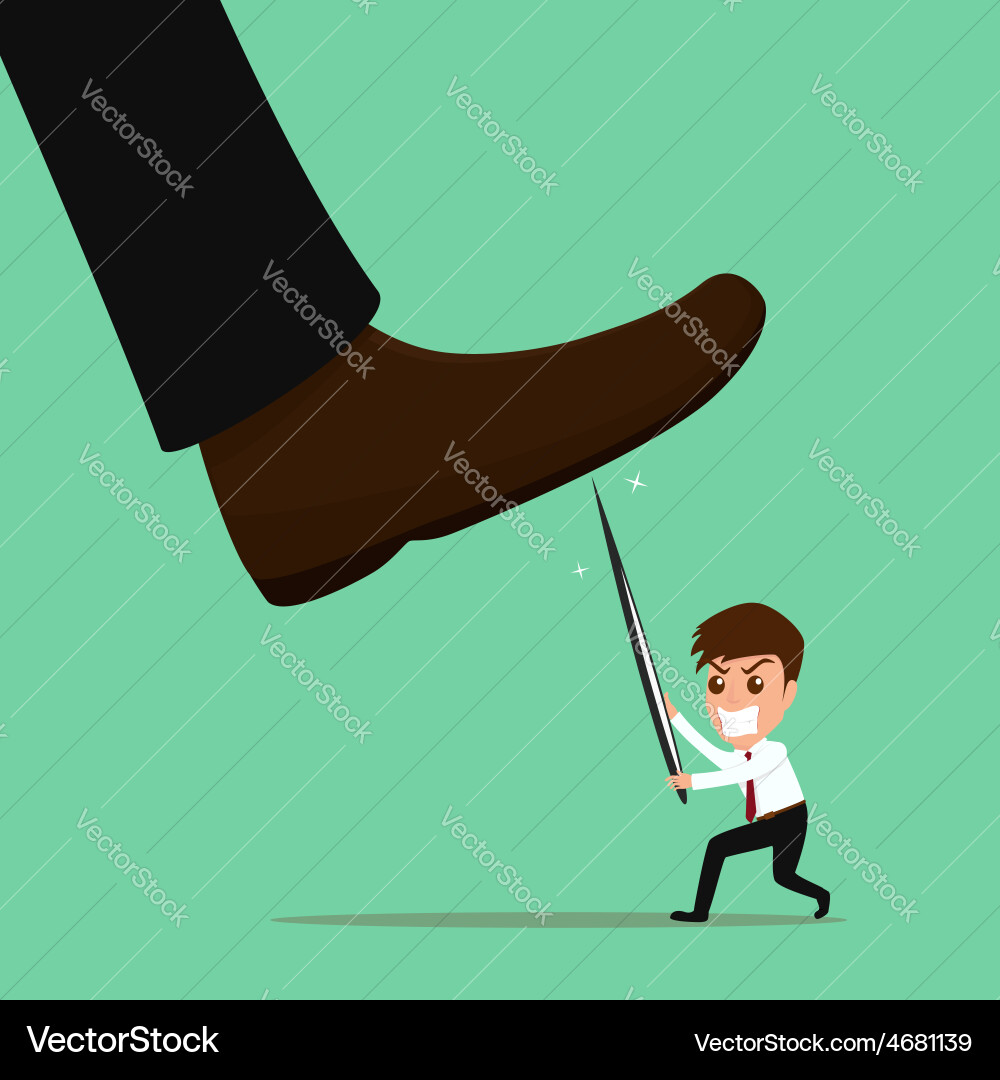 Underdog businessman fighting against repression Vector Image