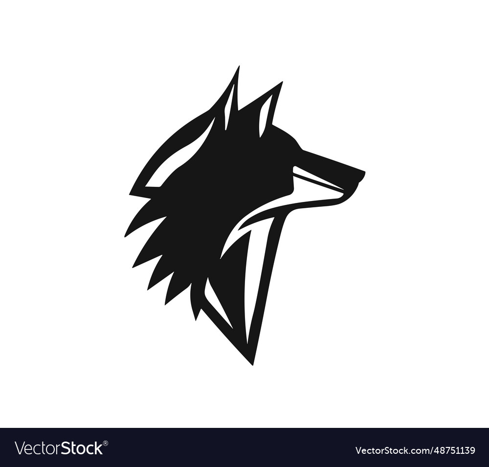 Wolf head logo abstract cartoon design Royalty Free Vector