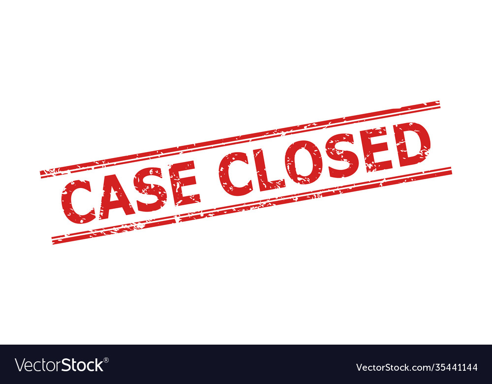 Case closed stamp with unclean style and double Vector Image