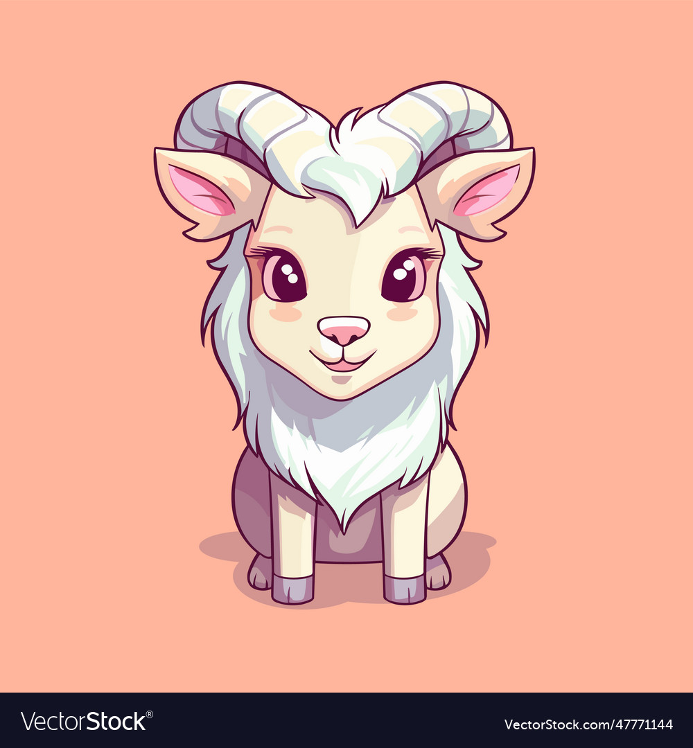 Cute Goat Cartoon Character Royalty Free Vector Image