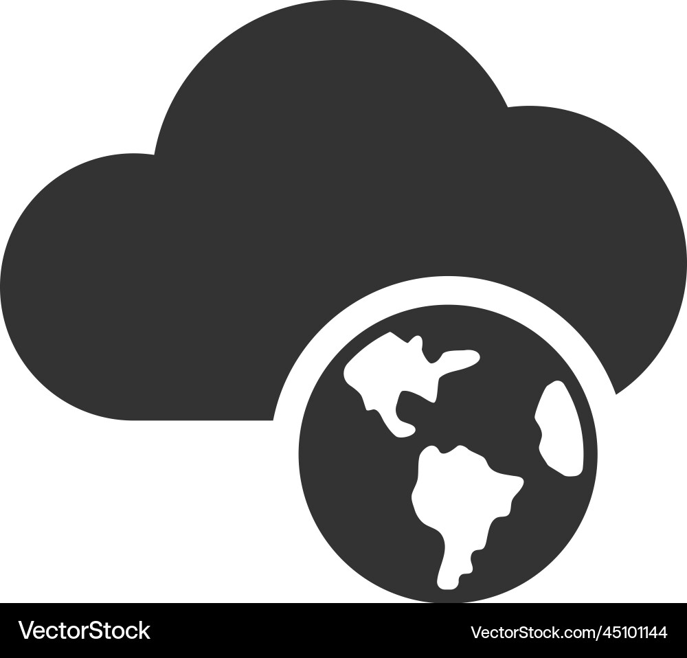 Global cloud icon Royalty Free Vector Image - VectorStock