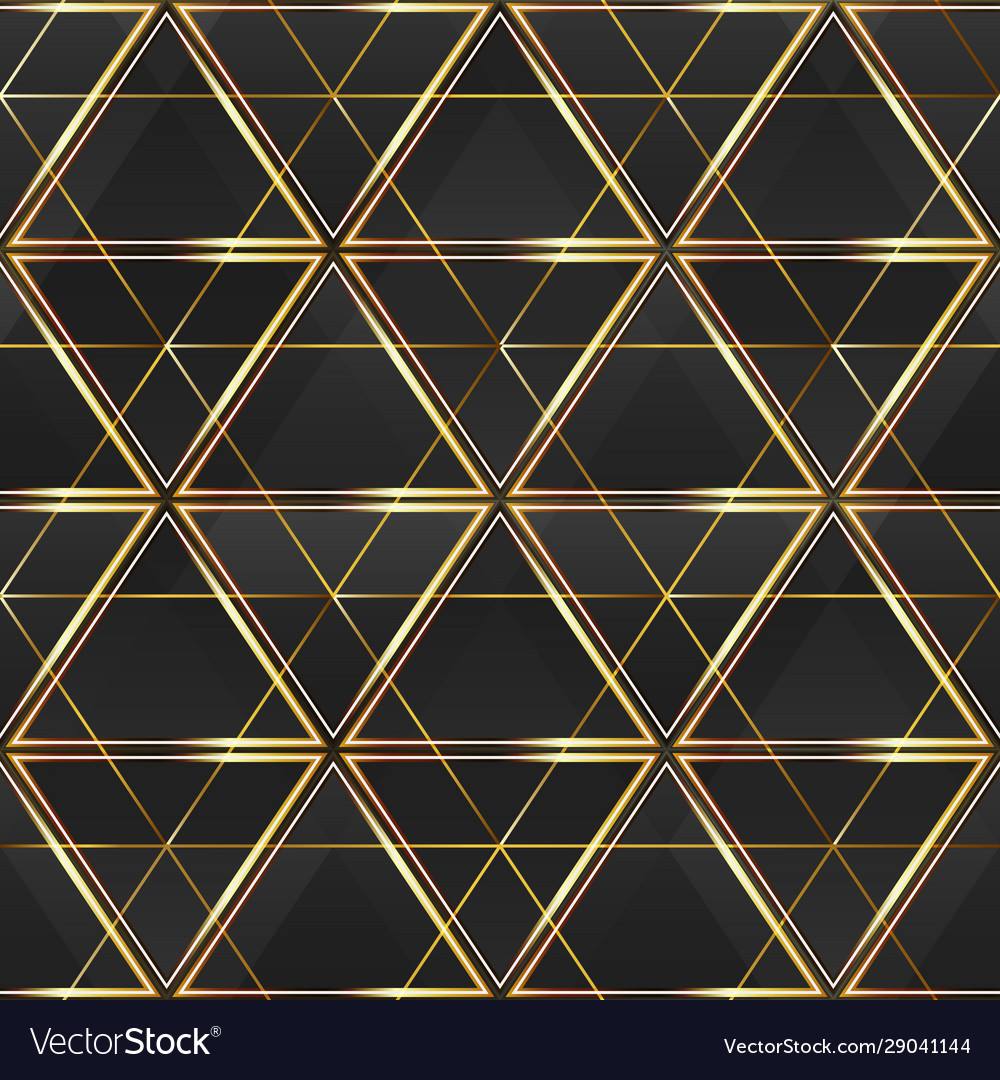 Gold triangle seamless pattern Royalty Free Vector Image