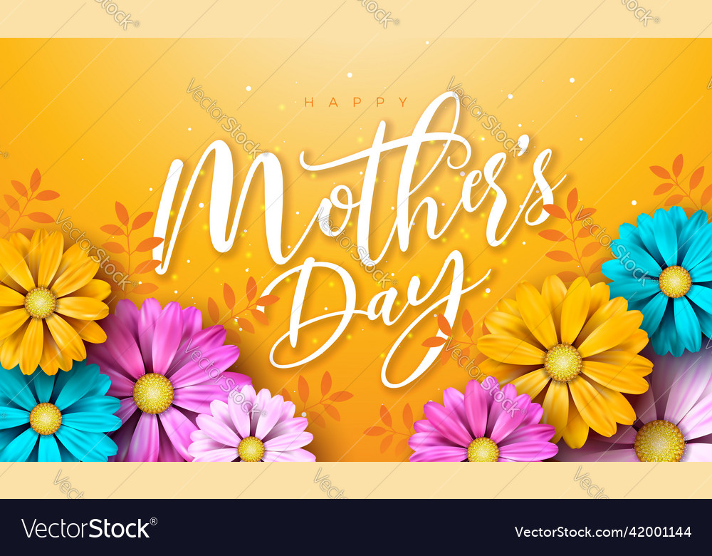 Happy mothers day with spring flower Royalty Free Vector