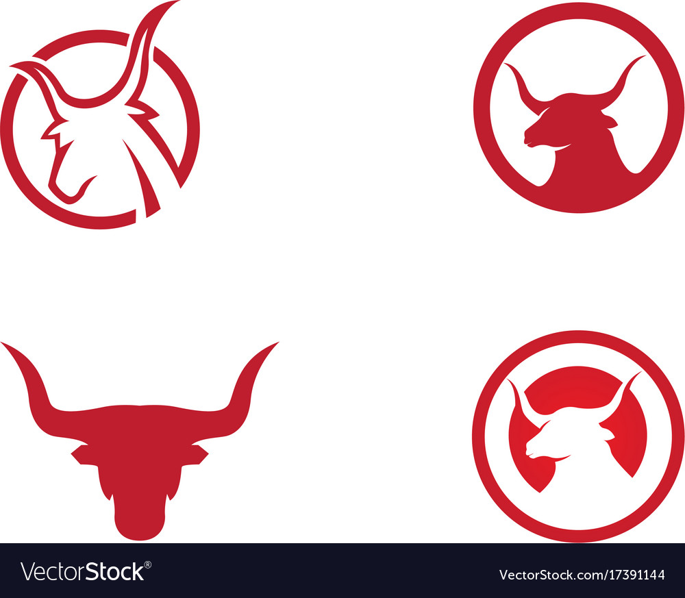 Red Bull Taurus Logo Template Icon Royalty Free Vector Image