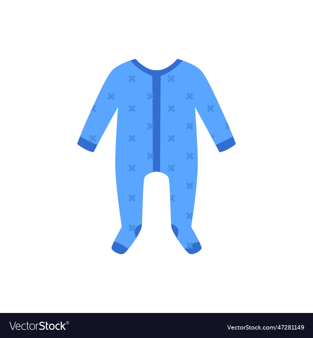 Blue bodysuit for babies cartoon flat Royalty Free Vector