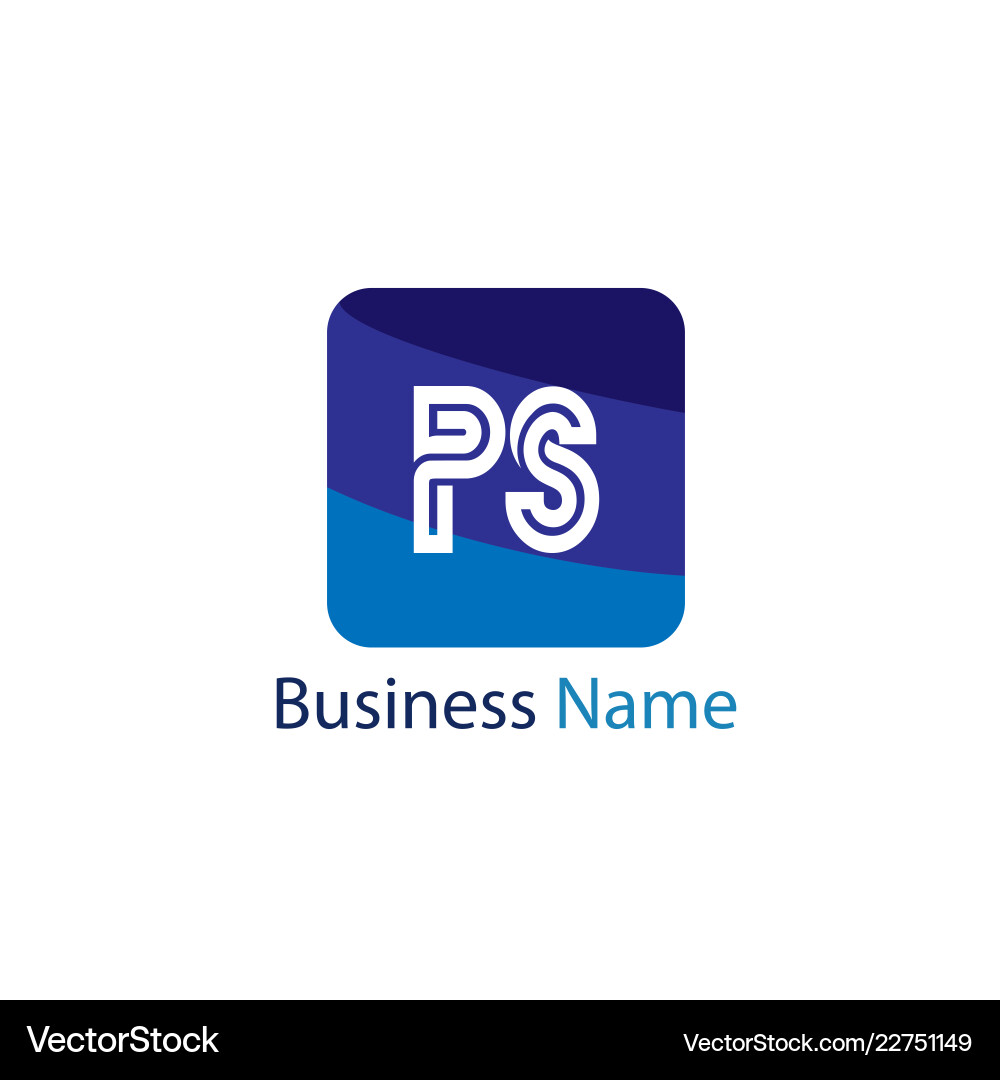 Initial letter ps logo template design Royalty Free Vector