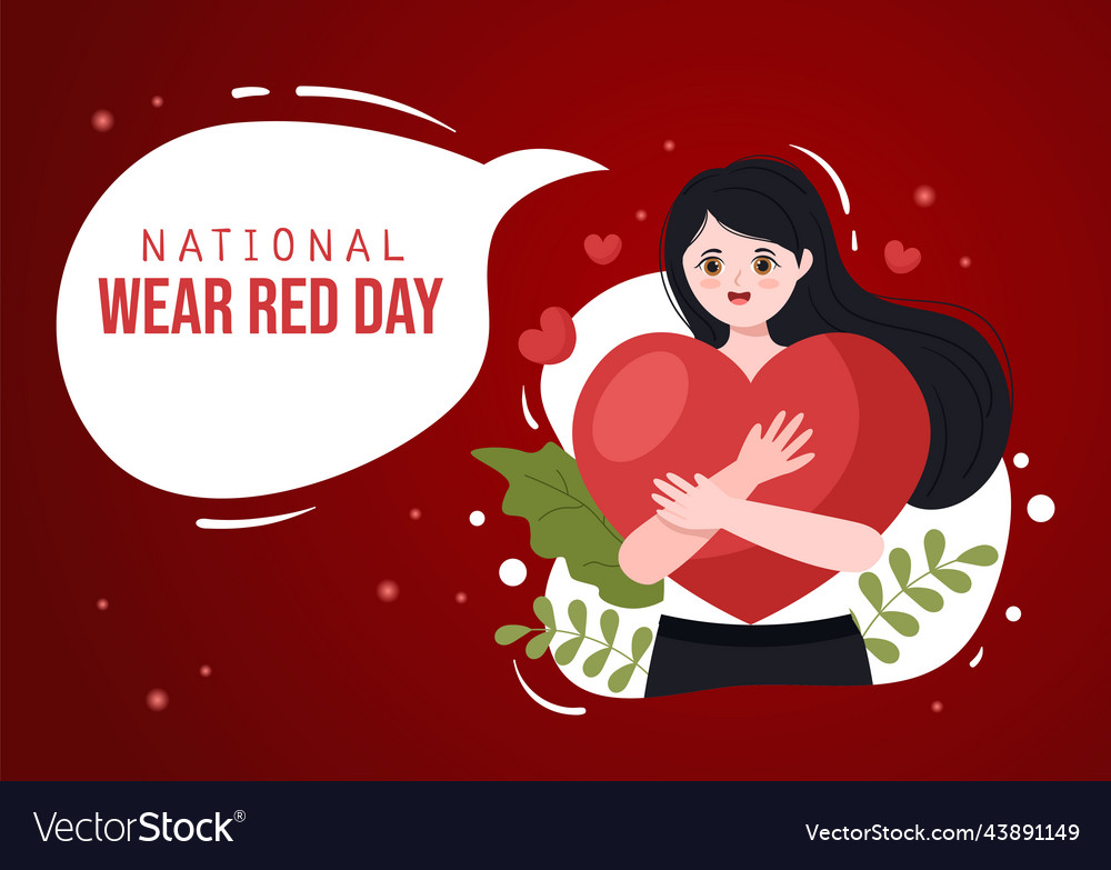 National wear red day on february 7th template Vector Image