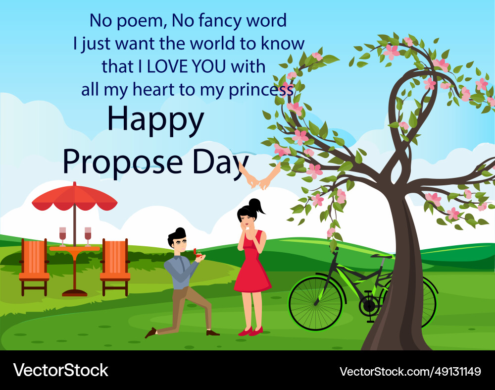 Poster of propose day concept Royalty Free Vector Image