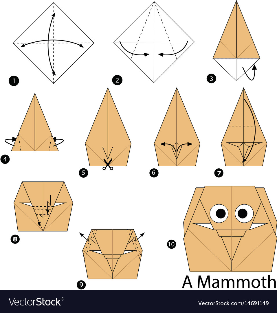 Мамонт оригами схема
