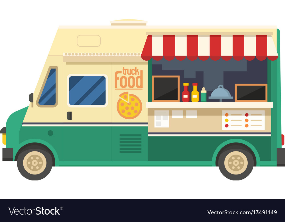 Street food van Royalty Free Vector Image - VectorStock