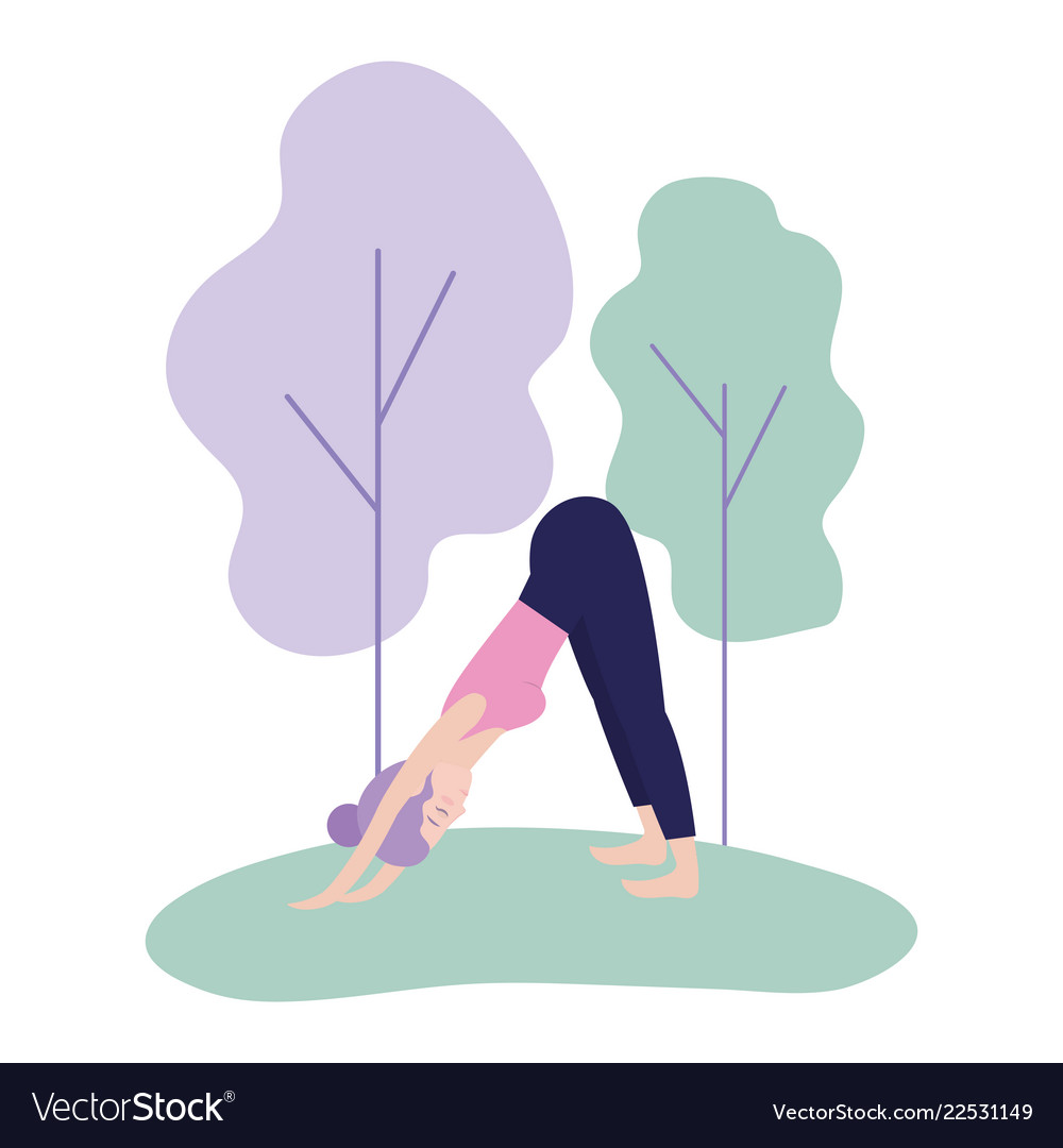 Woman doing yoga posture harmony Royalty Free Vector Image