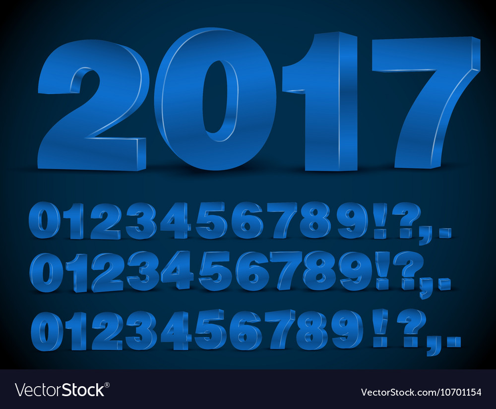 Blue numbers Royalty Free Vector Image - VectorStock