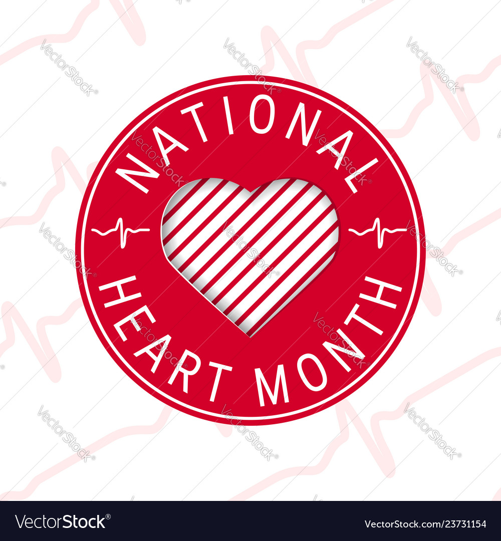 National heart month concept in flat style Vector Image