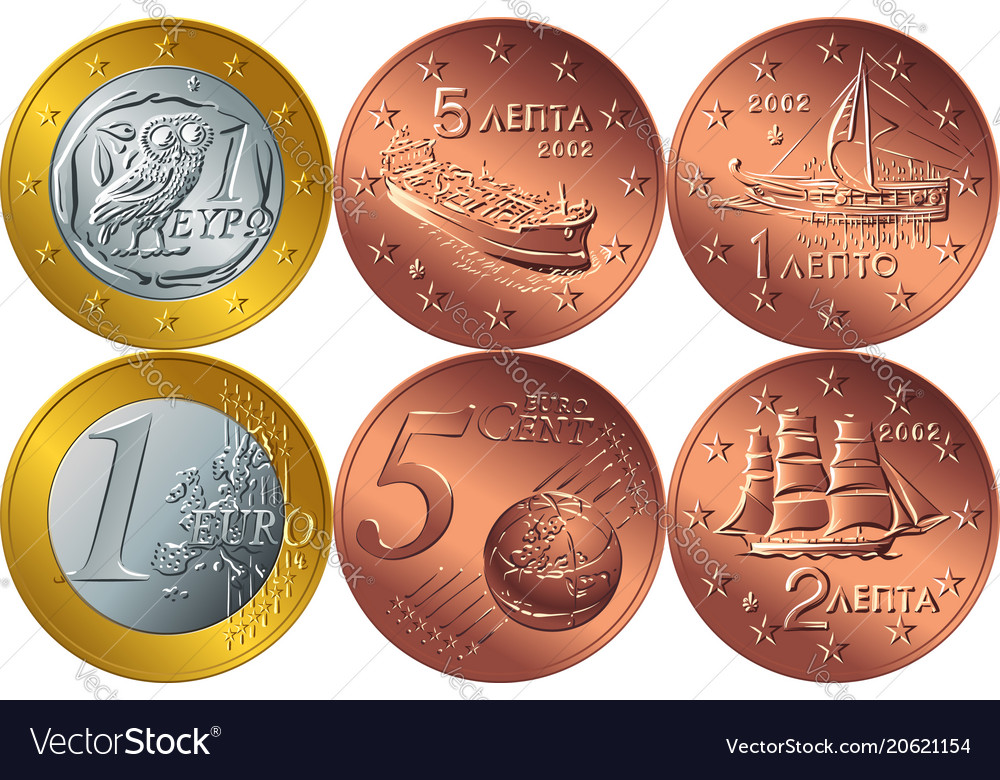 set-greek-money-royalty-free-vector-image-vectorstock