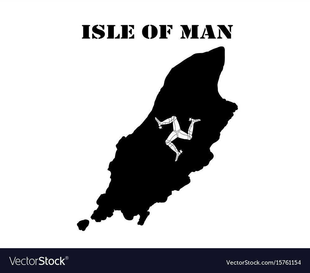 Symbol of isle man and map Royalty Free Vector Image