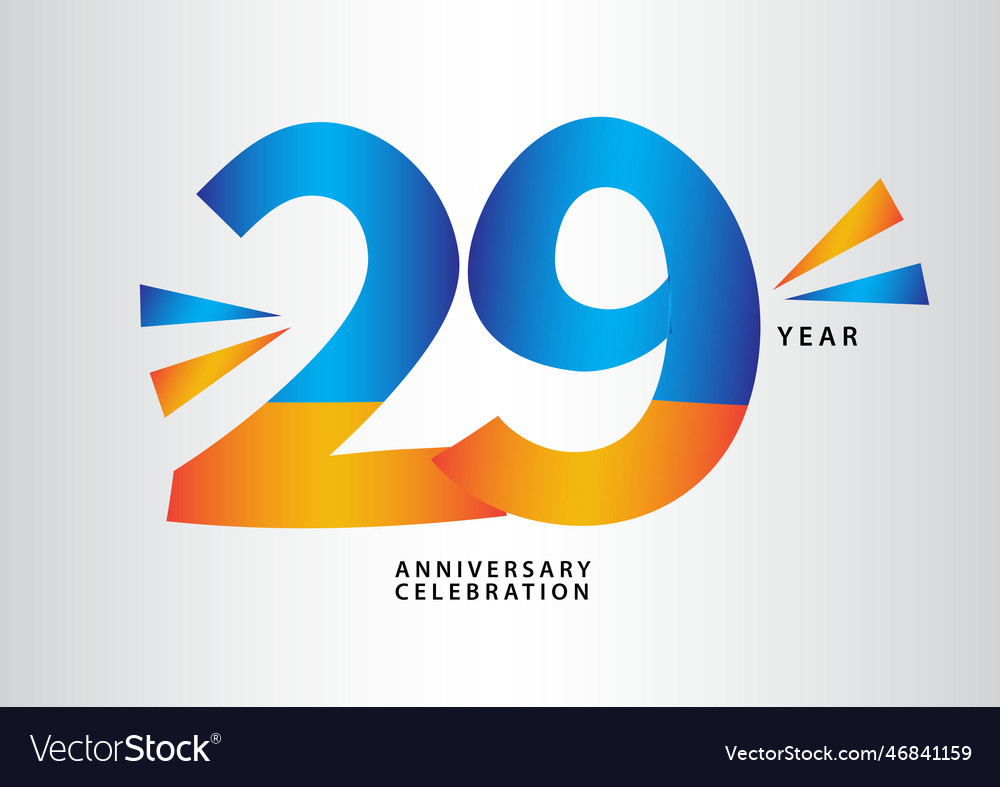 29 year anniversary celebration logotype Vector Image