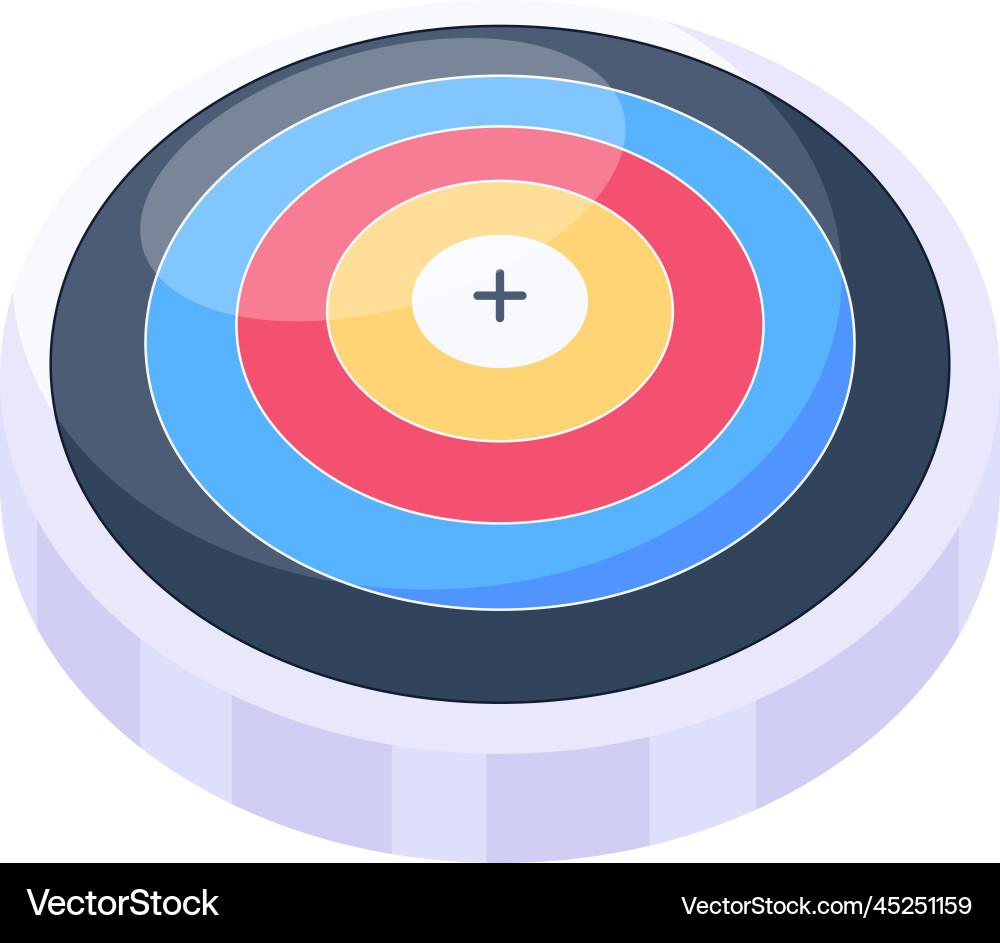 A flat icon design of target Royalty Free Vector Image