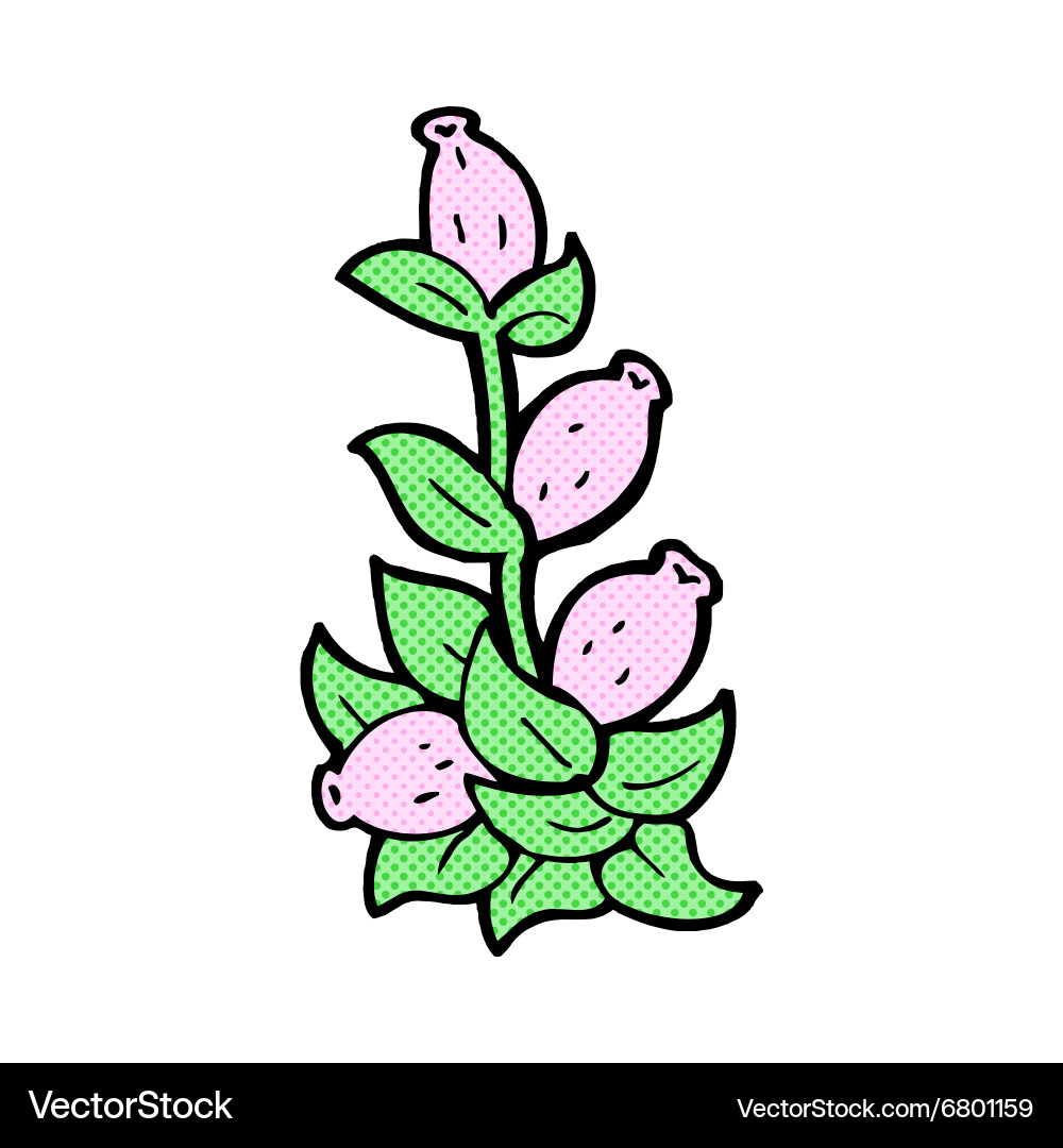 Comic cartoon flowers Royalty Free Vector Image