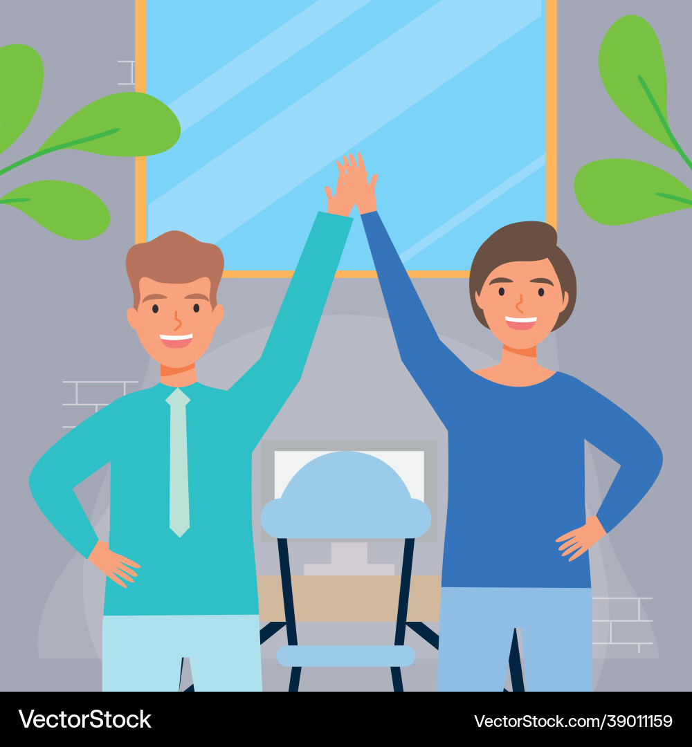 Couple practicing active break Royalty Free Vector Image