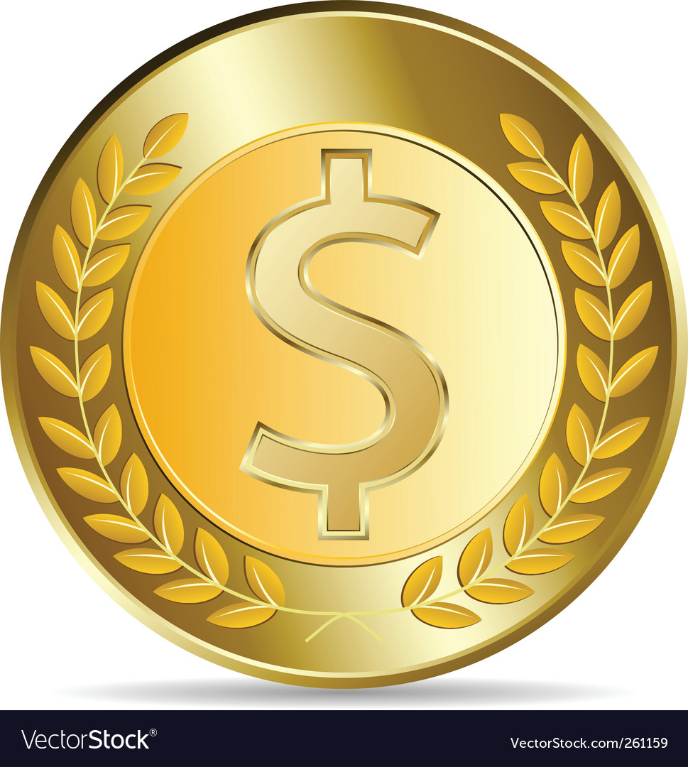 Dollar coins Royalty Free Vector Image - VectorStock