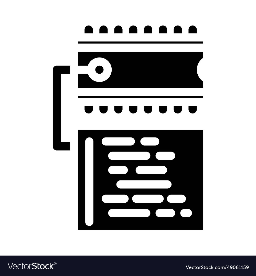 Microcontroller programming electronics glyph icon