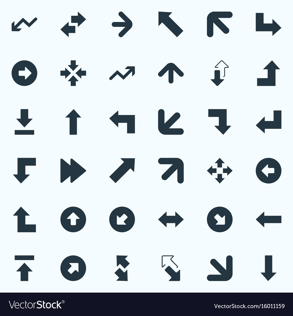 Set of simple indicator icons elements right Vector Image