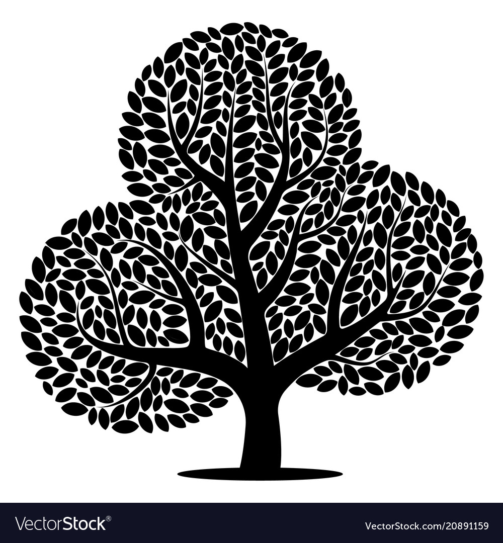 Silhouette of a tree Royalty Free Vector Image