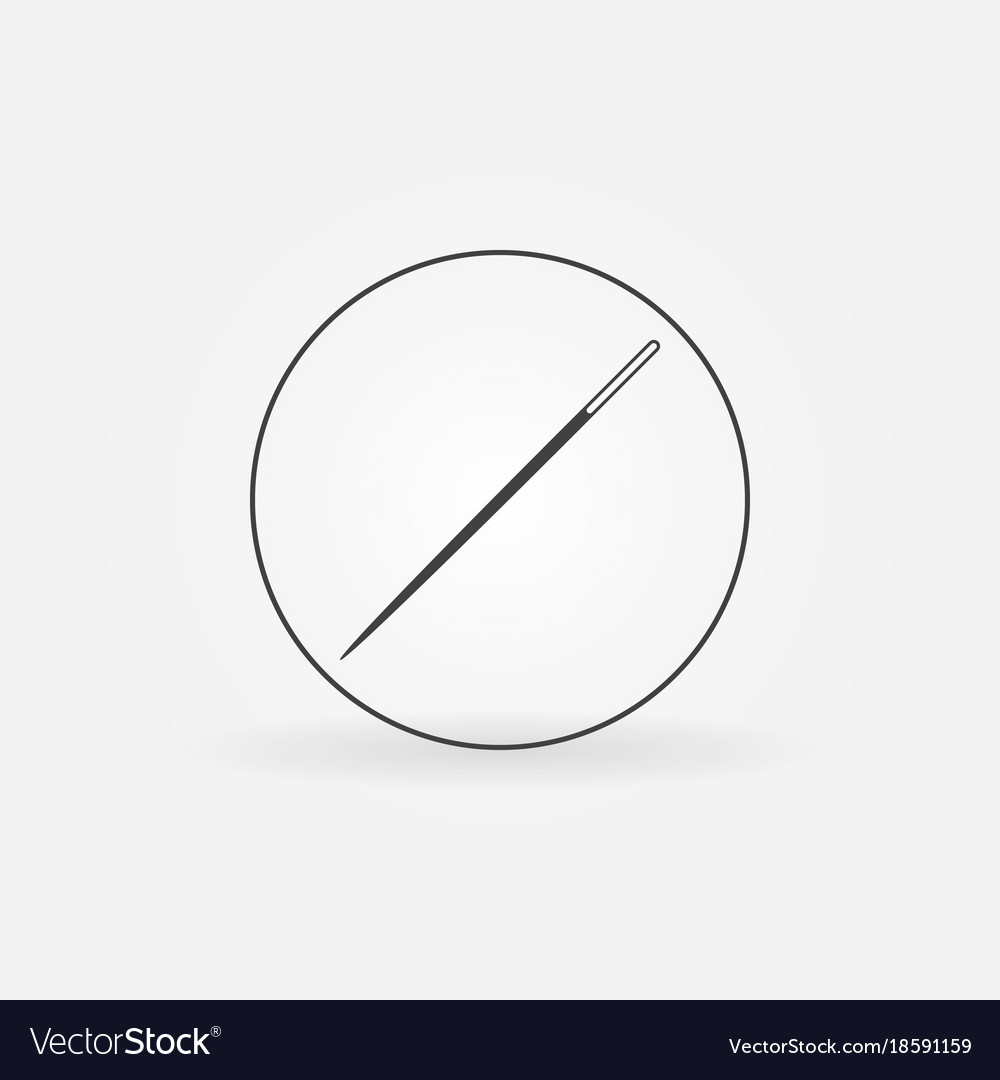 Steel needle in circle icon sewing symbol Vector Image