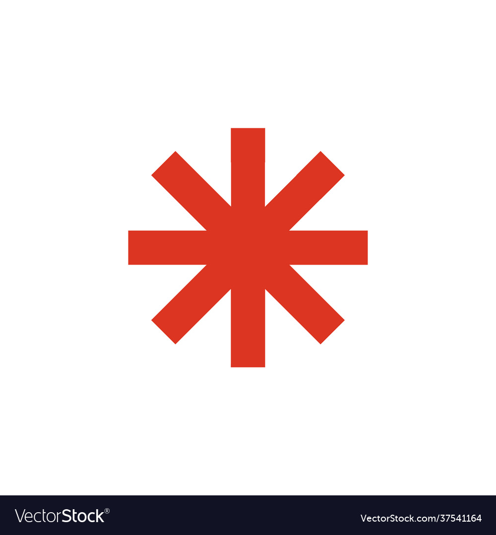 Asterisk icon sign flat icon Royalty Free Vector Image
