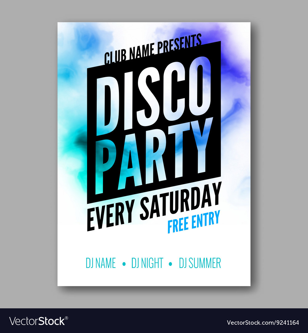 Dance party poster template night Royalty Free Vector Image