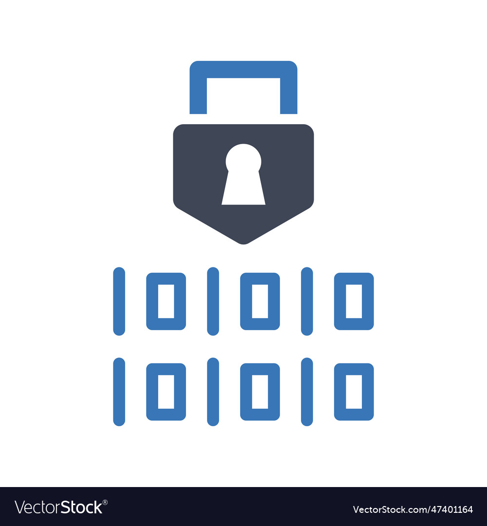 Data encryption icon Royalty Free Vector Image