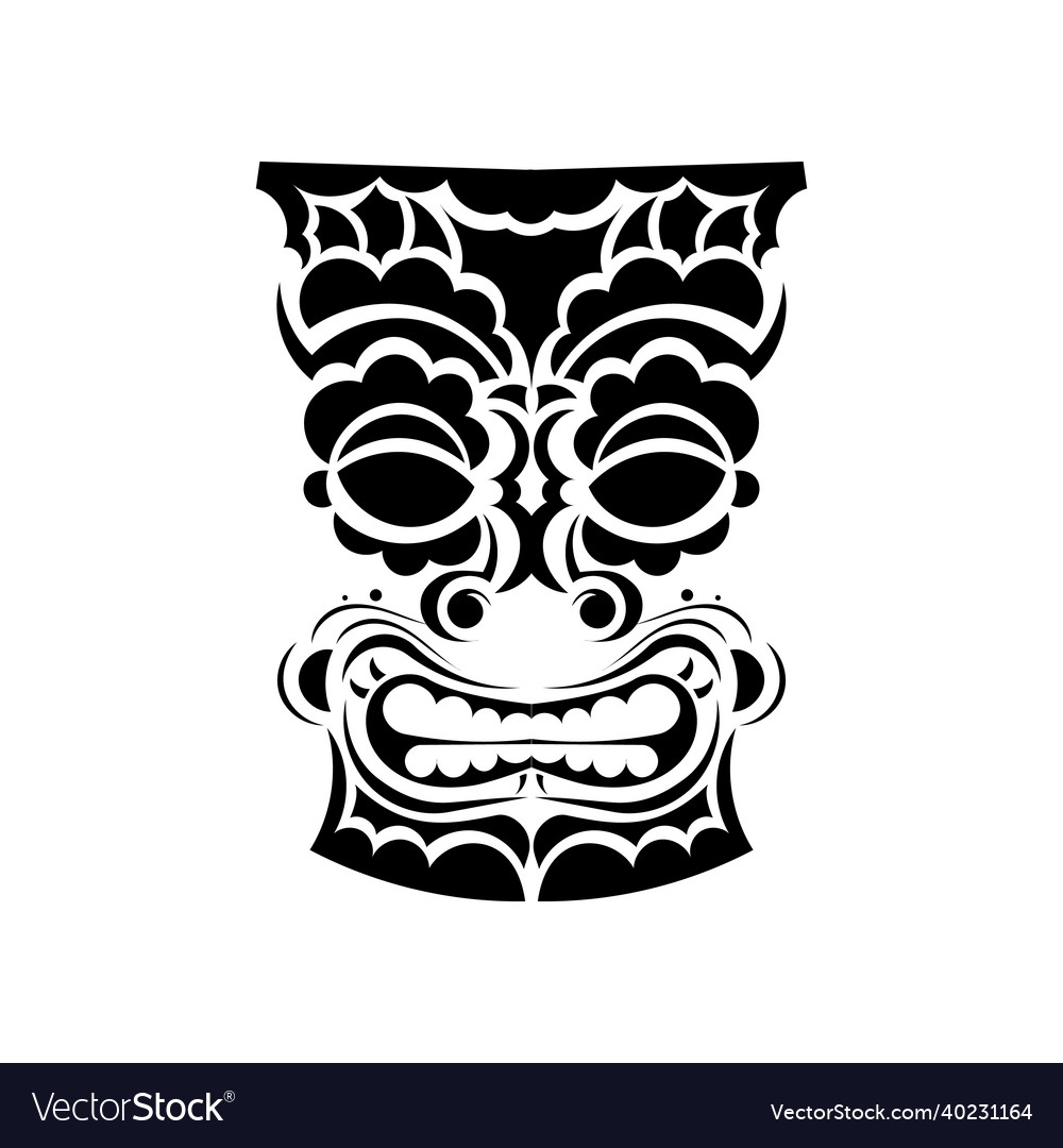 Hawaiian tribal face mask in polynesian Royalty Free Vector