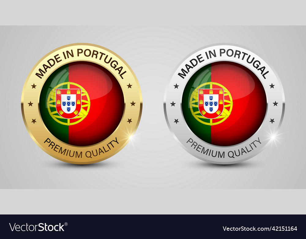 Made in portugal graphics and labels set Vector Image