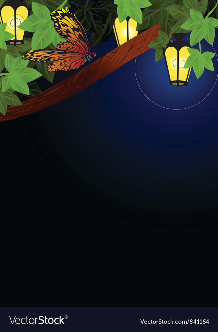 Night tree Royalty Free Vector Image - VectorStock