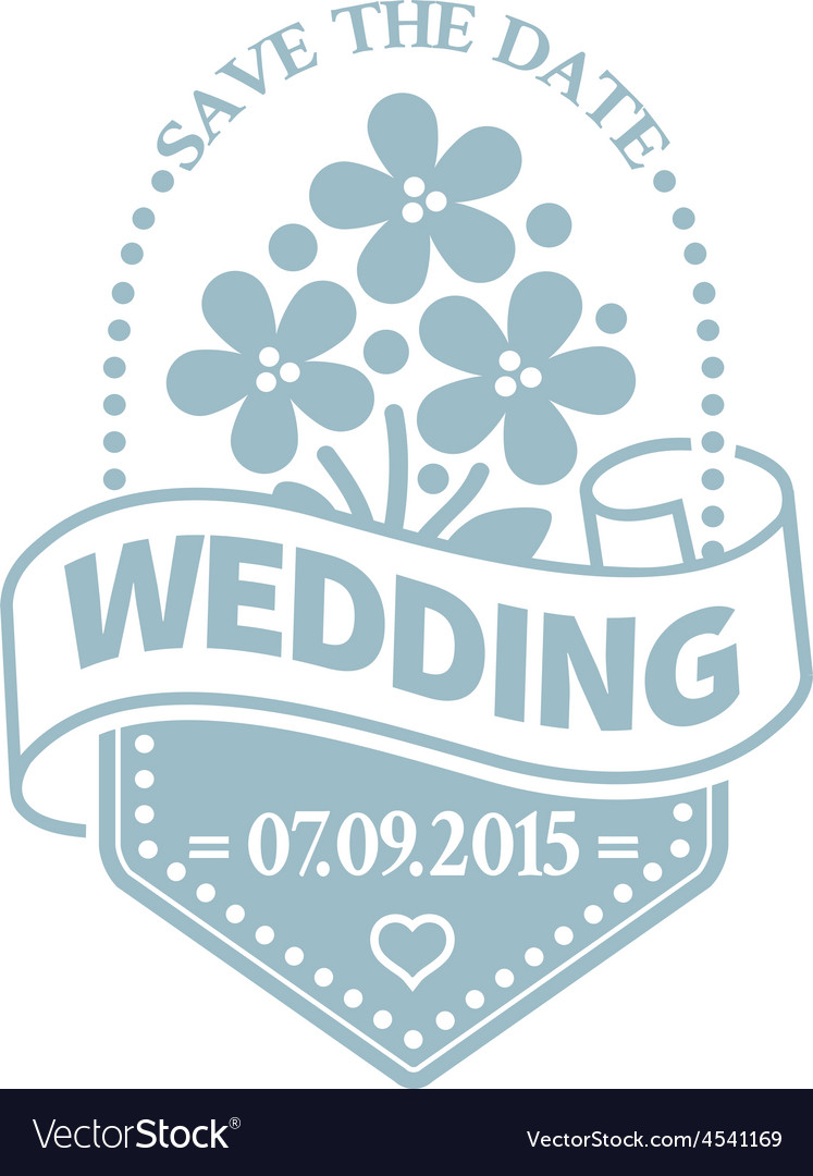 Classic wedding vintage badge Royalty Free Vector Image