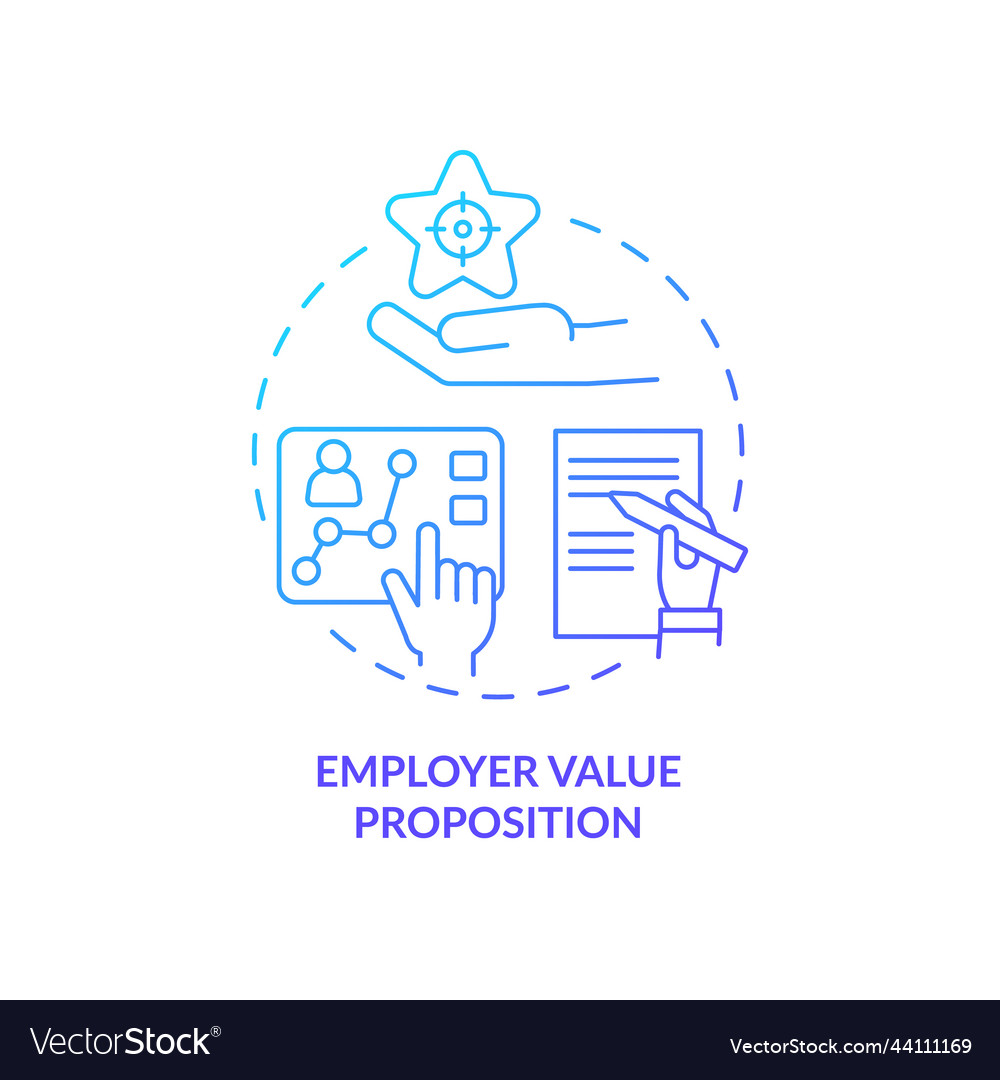 employer-value-proposition-blue-gradient-concept-vector-image