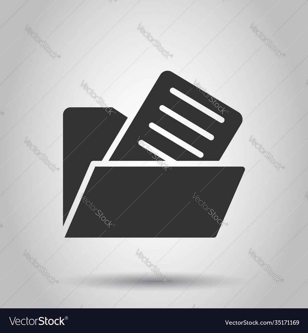 File folder icon in flat style documents archive