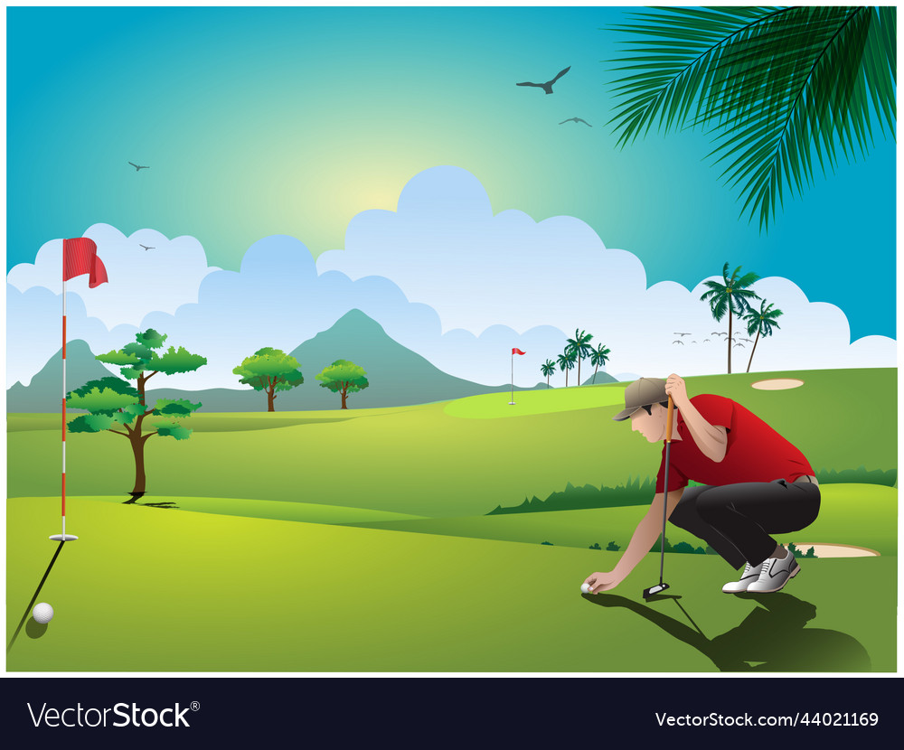 Golf Course Landscape Royalty Free Vector Image